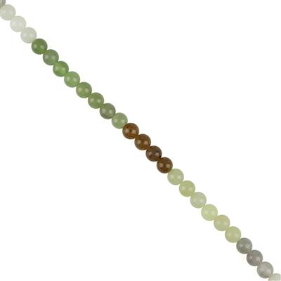 150cts Ombre Khotan Jade Plain Rounds Approx 6mm, 57cm Strand