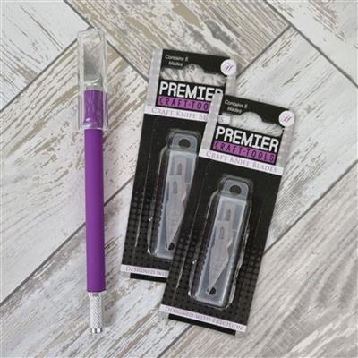 Premier Craft Tools - Precision Craft Knife, Plus 2x replacement blades - 13 blades in Total! 