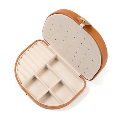 Brown PU Jewellery Storage Box, Approx 12x17x5cm
