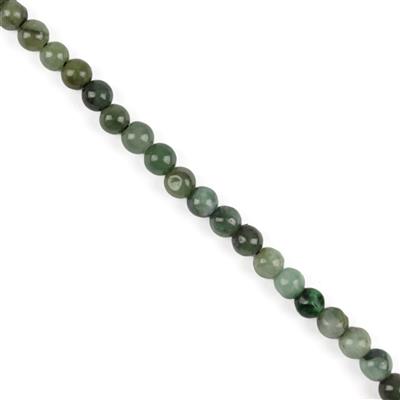 100cts Type A Mottled Emerald  Jadeite Plain Rounds Approx 6mm 38cm Strands  