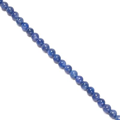 70cts Natural Kyanite Plain Rounds Approx 4mm, 38cm Strand