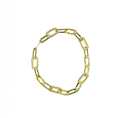 Gold Plated 925 Sterling Silver Twisted Long Link Clasp Strand with Connectors, Approx 10", 14.8g