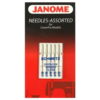 Janome Elna CoverPro Needles Sizes 80-90 Pack of 5