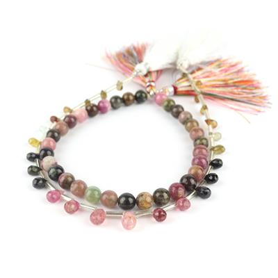 Mark Smith's Specials - Natural & Rainbow Tourmaline; x2 Strands round and faceted Drops