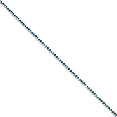 Silver Plated Base Metal Light Blue Cup Chain, 2x2mm, 1m