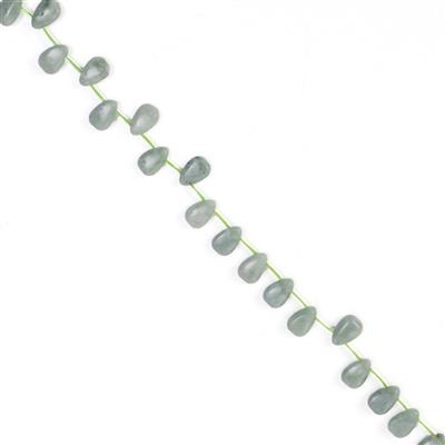 150cts Type A  Burmese Jadeite Triangle Top Drilled Approx 8 to 12mm, 37cm Strand
