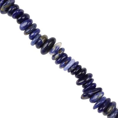 270cts Sodalite Centre Drilled Fancy Slices Approx 9x8-14x10mm, 38cm Strand