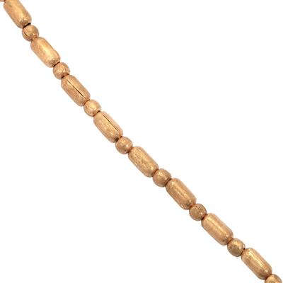 Rose Gold Plated Base Metal Stardust Spacer Beads, Approx 3mm & 6x3mm, 15cm Strand