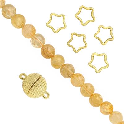 Gold Plated Sterling Silver Star & Citrine Project With Instructions By Ellie Gallagher