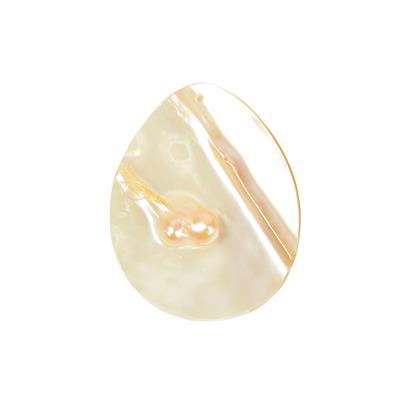Freshwater Cultured Pearl Pear Pendant, Approx 45x35mm