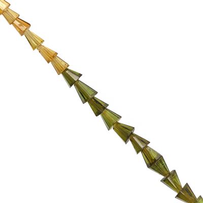3cts Petro Tourmaline Faceted Raindrops Approx 2x1.5 to 3.5x2.5mm, 19cm Strand With Spacers