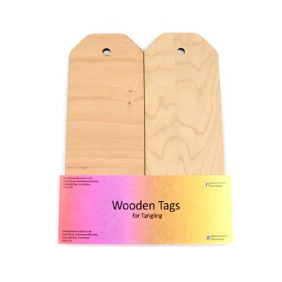 Pack of 2 wooden tags