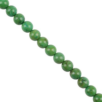 100cts Green Dyed Turquoise Plain Rounds Approx 6mm 38cm