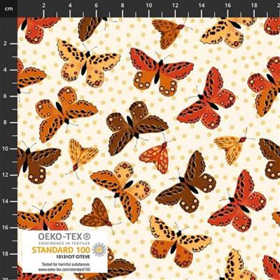 Natural Lulu Butterflies Cream Fabric 0.5m