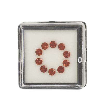 1.25cts Red Garnet Approx 3mm Round Pack of 10
