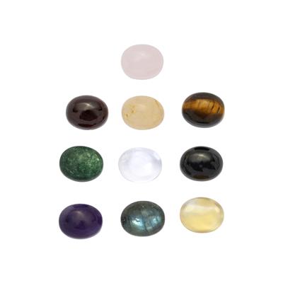 Set of 10x Mixed Cabochon Oval Gemstones With Instructions By Charlie Bailey  