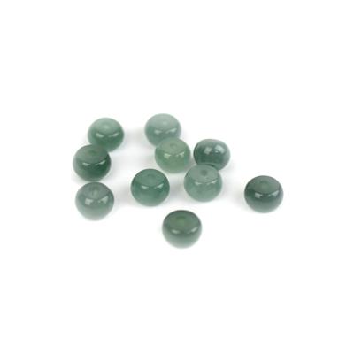 11cts Type A Dark Green Jadeite Rondelles Approx 3x5mm, 10pcs