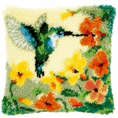 Hummingbird Latch Hook Cushion Kit
