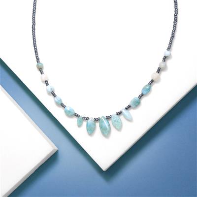 36cts Larimar Smooth Multi Shapes Gemstone Set, 5cm Strands 
