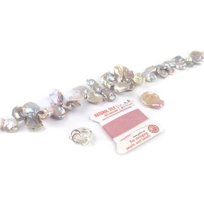 Lilac Freshwater Pearl Keshi Necklace Kit