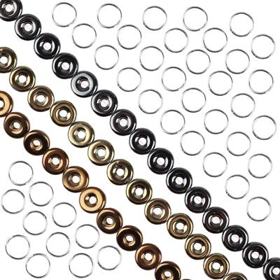 Hematite Round Jump Rings, Piryte, Black, & Copper Project With Instructions By Mark Smith