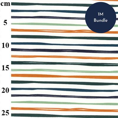 Multi-Striped Terry Backed Jersey Fabric Bundle (1m)