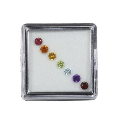 0.76cts Multi Gemstone Round Approx 3mm Pack of 7