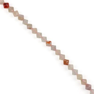 70cts Sakura Agate Faceted Bicones, Approx 6mm, 38cm Strand