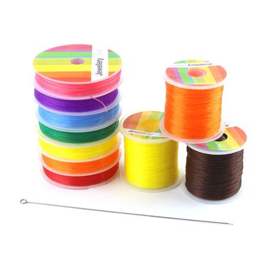 Colours Of The Rainbow - 0.6mm Metallic Stretch Cord 370m with Elastic Needles