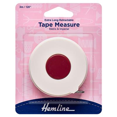 Hemline Retractable Tape Measure 300cm