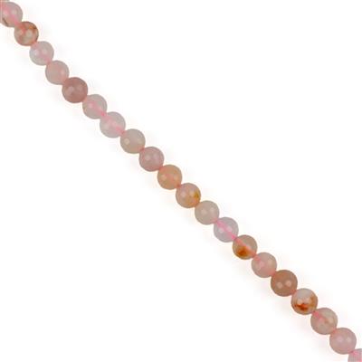 80cts Sakura Agate Faceted Rounds, Approx 6mm, 38cm Strand