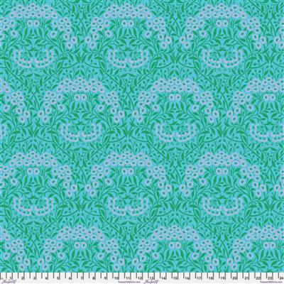 Kaffe Fassett X William Morris Collection Michaelmas Daisy Aqua Cotton Lawn Fabric 0.5m