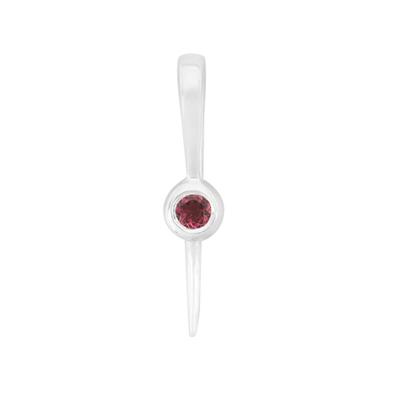 925 Sterling Silver Peg with Pink Tourmaline Bail Round Approx 2mm 