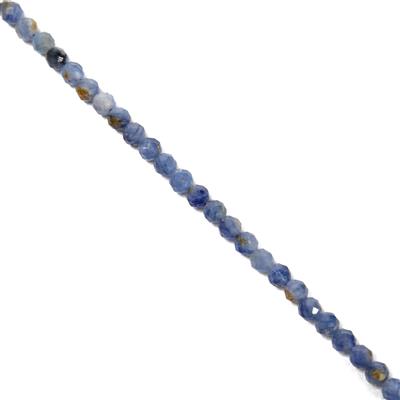 75cts Natural Colour Kyanite Faceted Rounds Approx 3mm 1 metre Strand