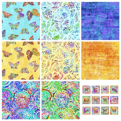Dan Morris On Painted Wings Collection Fabric Bundle: Panel 90cm & Fabric (4m) 0.5m Free. Save £7.99