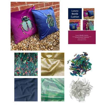 Delphine Brooks Bluebell Beetle Cushion Kit: Instructions, Fabric (2m) & Beads