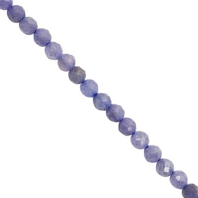 18cts Tanzanite Faceted Rounds Approx 3mm, 30cm Strand