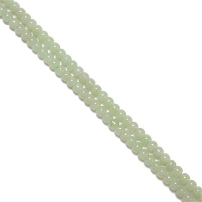 155cts Baby Blue Khotan Jade Drums Approx 5x6mm, 55cm Strand