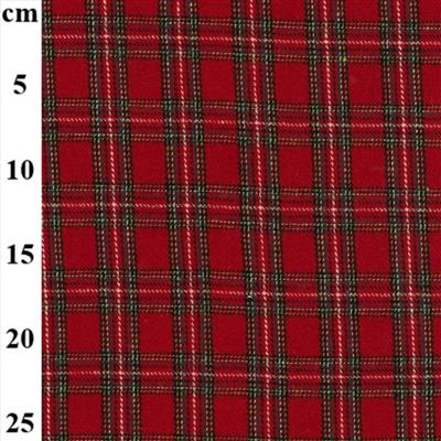 Red Brushed Cotton Checks Fabric 0.5m 