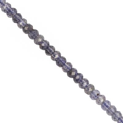 25cts Shaded Iolite Faceted Rondelle Approx 3.5x2.5mm, 28cm Strand