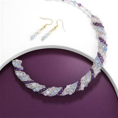 Amethyst, Rose Quartz & Aquamarine Faceted Cubes Project With Downloadable Instructions By