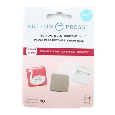 WR - Button Press - Square Button Pin Back Refill- 10 pk