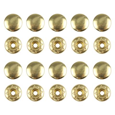 Green Machine S-Spring Press Studs Gold Finish 15mm Pack of 10