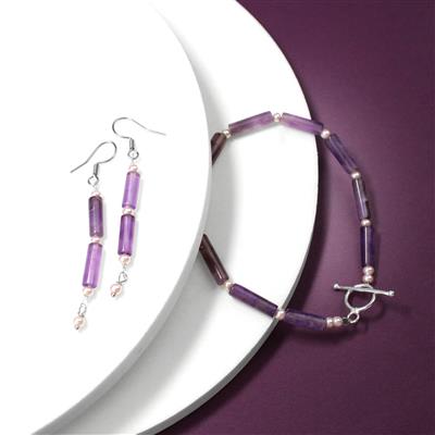 Multi Colour Gemstone Plain Tube Strand, Approx 13-16mm x 4mm, 19cm Strand