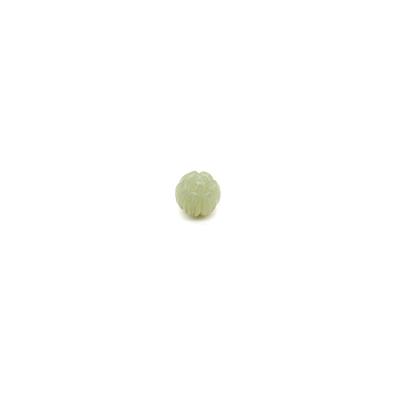 Grey Nephrite Carved Round Approx 11mm, 1pc