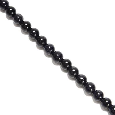 Blue Goldstone Plain Rounds Approx 8mm, 38cm Strand