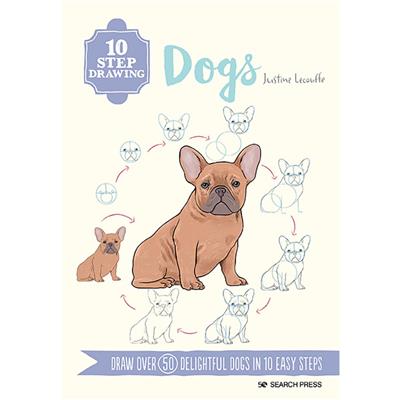 10 Step Drawing Dogs Book by Justine Lecouffe