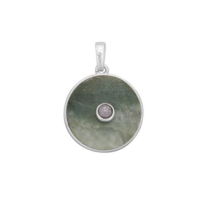 Encapsulate by Yvonne Froehlich: 925 Sterling Silver Green Jade & Tanzanite Pendant