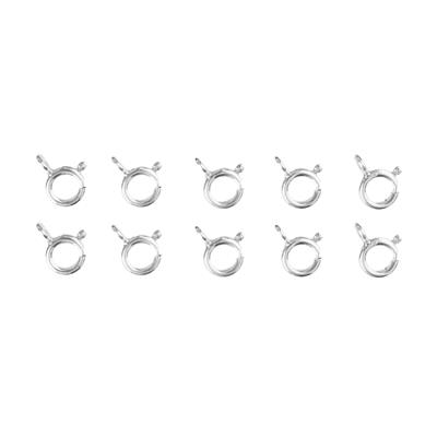 JM Essential 925 Sterling Silver Bolt Ring Clasps Approx 7mm, Pack of 10