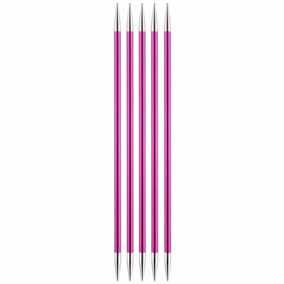 KnitPro Zing Double Point Knitting Needles Set of Five: 5.00mm x 15cm length